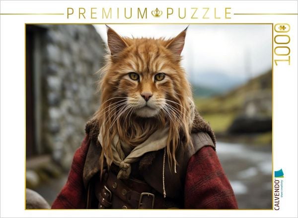 CALVENDO Puzzle Ein Motiv aus dem Kalender 'Schottische Katzenhelden' | 1000 Teile Lege-Größe 64x48cm Foto-Puzzle für glückliche Stunden