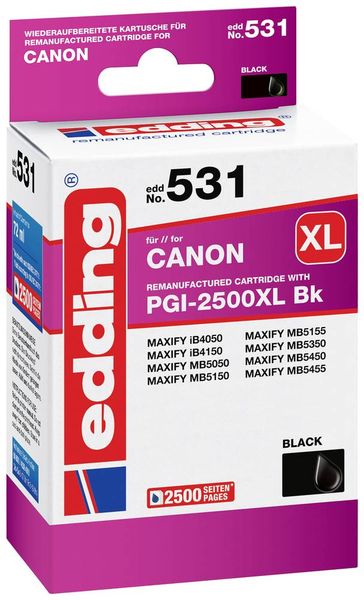 Edding Druckerpatrone ersetzt Canon PGI-2500BK XL Kompatibel Schwarz EDD-531 18-531