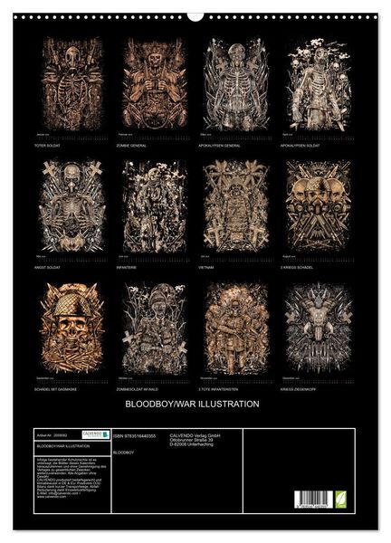 Produktbild: BLOODBOY/WAR ILLUSTRATION (Wandkalender 2026 DIN A2 hoch), CALVENDO Monatskalender