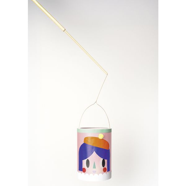 Produktbild: FOLIA Bastelartikel Laternenstab aus Holz mit Drahtb&uuml;gel, inkl. 1 LED-Licht
