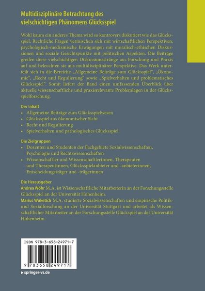 Produktbild: Multidisziplin&auml;re Betrachtung des vielschichtigen Ph&auml;nomens Gl&uuml;cksspiel
