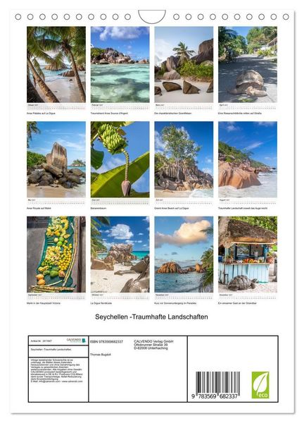 Produktbild: Seychellen -Traumhafte Landschaften (Wandkalender 2027 DIN A4 hoch), CALVENDO Monatskalender