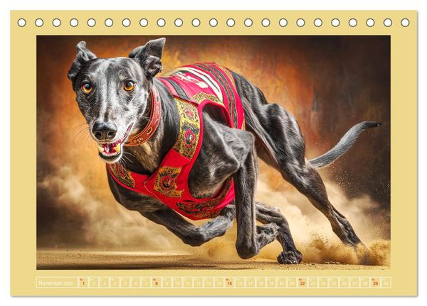 Produktbild: Windhunde. Seelenfl&uuml;sterer zwischen Anmut, Tempo und Stille (Tischkalender 2026 DIN A5 quer), CALVENDO Monatskalender