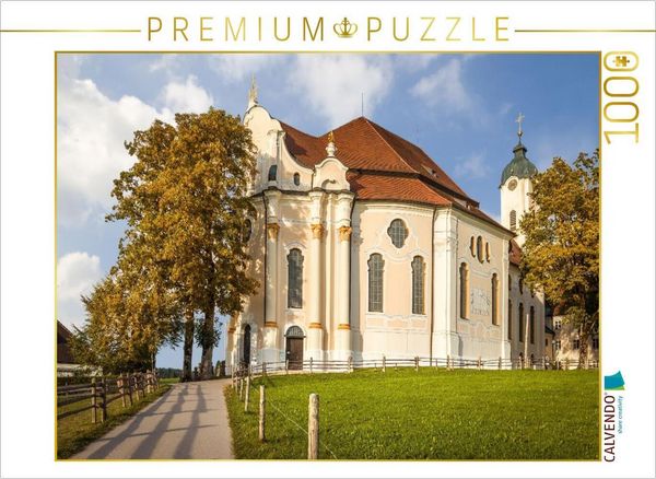 CALVENDO Puzzle Wieskirche bei Steingaden | 1000 Teile Lege-Größe 64 × 48 cm Foto-Puzzle für glückliche Stunden
