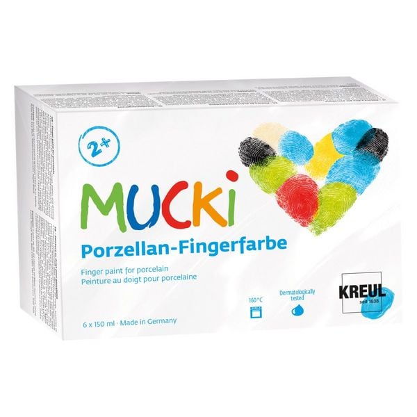 Produktbild: MUCKI Porzellan Fingerfarbe 6 x 150 ml