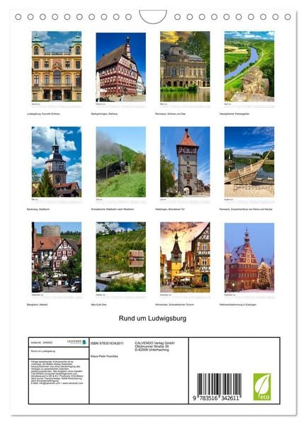 Produktbild: Rund um Ludwigsburg (Wandkalender 2026 DIN A4 hoch), CALVENDO Monatskalender