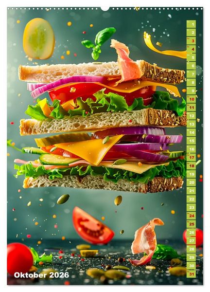 Produktbild: Leckeres Fast Food (hochwertiger Premium Wandkalender 2026 DIN A2 hoch), Kunstdruck in Hochglanz