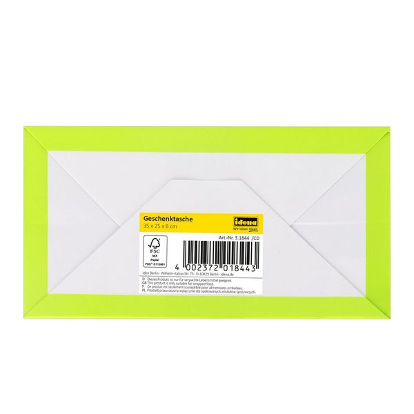 Produktbild: Idena Geschenktasche uni blau gelb rot gr&uuml;n 25x35x8cm 4fach sortiert 128g/m&sup2;