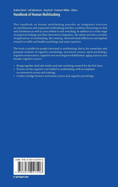 Produktbild: Handbook of Human Multitasking