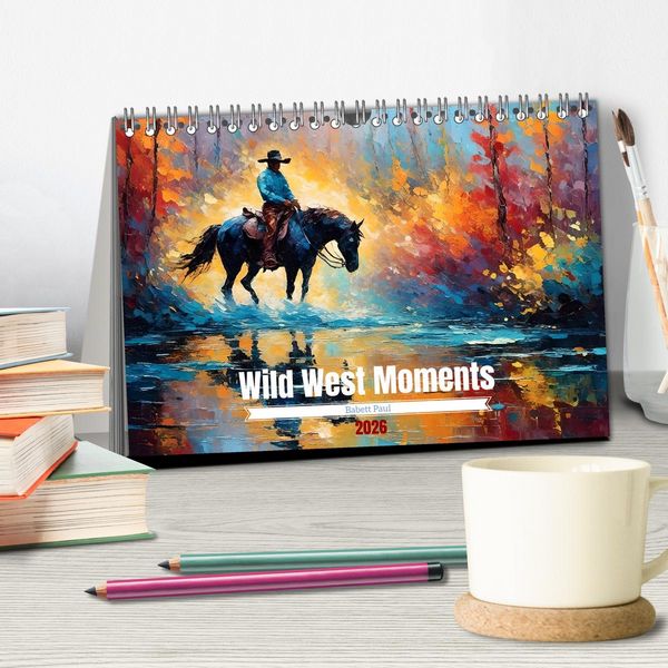 Produktbild: Wild West Moments (Tischkalender 2026 DIN A5 quer), CALVENDO Monatskalender