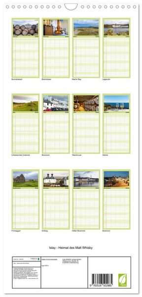 Produktbild: Familienplaner 2026 - Islay - Heimat des Malt Whisky mit 5 Spalten (Wandkalender, 21 x 45 cm) CALVENDO
