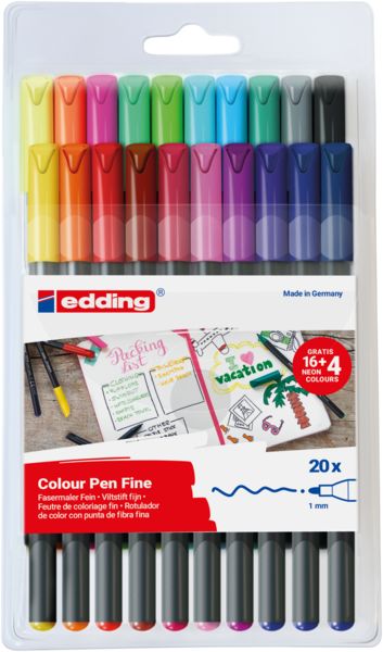 Produktbild: edding Fasermaler 1200 neon fein 20er Set