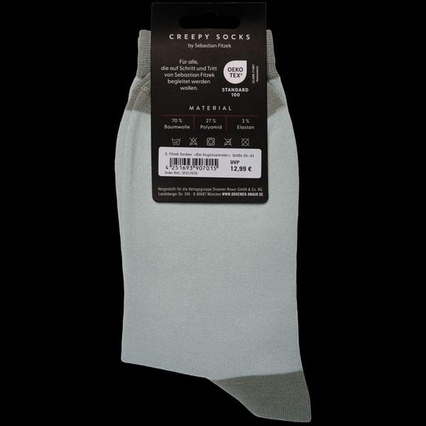 Produktbild: Sebastian Fitzek-Socken "Der Augensammler" Gr&ouml;&szlig;e 36-41