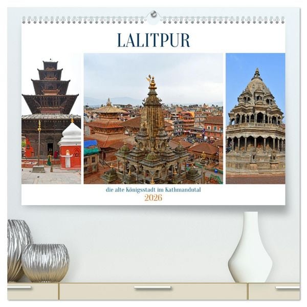 Produktbild: LALITPUR, die alte K&ouml;nigsstadt (hochwertiger Premium Wandkalender 2026 DIN A2 quer), Kunstdruck in Hochglanz