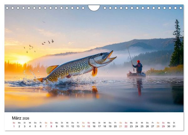Produktbild: Angeln mit Herz und Haken (Wandkalender 2026 DIN A4 quer), CALVENDO Monatskalender