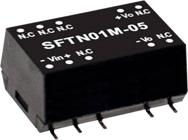 Produktbild: MEAN WELL SFTN01M-12 DC/DC-Wandlermodul 84mA 1W Anzahl Ausg&auml;nge: 1 x Inhalt 1St.