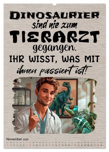 Produktbild: Tierarztspr&uuml;che (hochwertiger Premium Wandkalender 2026 DIN A2 hoch), Kunstdruck in Hochglanz