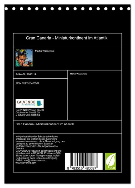 Produktbild: Gran Canaria - Miniaturkontinent im Atlantik (Tischkalender 2026 DIN A5 hoch), CALVENDO Monatskalender
