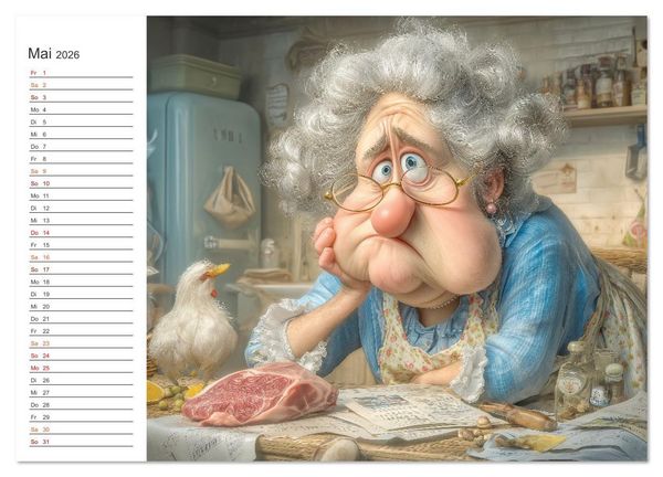 Produktbild: Oma macht jetzt Sonderschicht (Wandkalender 2026 DIN A2 quer), CALVENDO Monatskalender