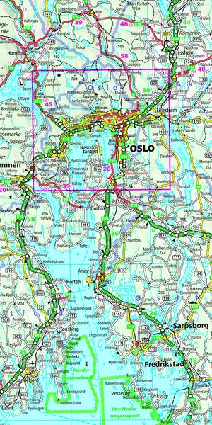 Straßenkarte Norwegen 1:750 000