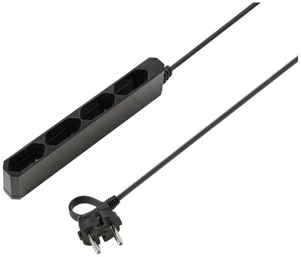 Sygonix SY-5806880 Steckdosenleiste 4fach Schwarz Eurostecker 1St.