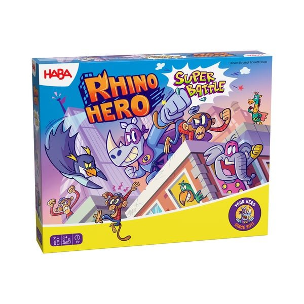 Produktbild: HABA 2013173001 - Rhino Hero Super Battle, Stapelspiel, W&uuml;rfelspiel