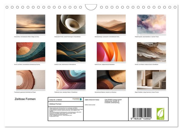 Produktbild: Zeitlose Formen (Wandkalender 2026 DIN A4 quer), CALVENDO Monatskalender