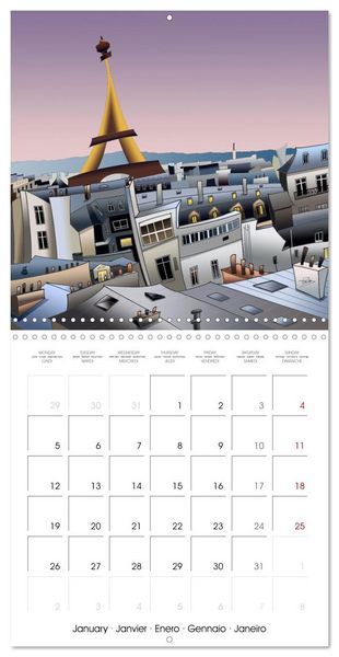 Produktbild: PARICATURES (Calendrier mural carr&eacute; 2026 30x30 cm) Calendrier double avec une page pour vos prises de notes