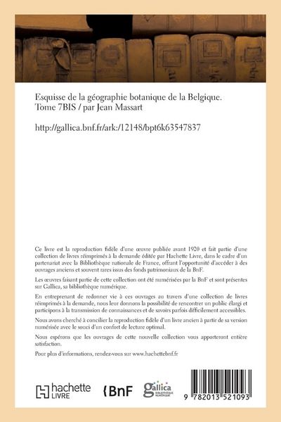 Produktbild: Esquisse de la G&eacute;ographie Botanique de la Belgique. Tome 7bis