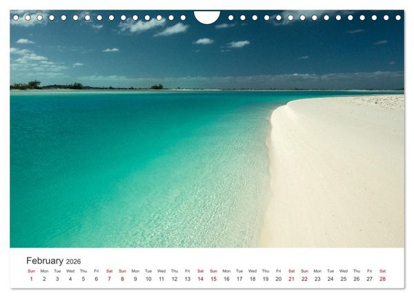 Produktbild: Caribbean beaches and the shades of blue (Wall Calendar 2026 DIN A4 landscape), CALVENDO 12 Month Wall Calendar