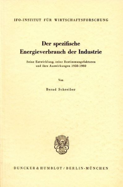 Produktbild: Der spezifische Energieverbrauch der Industrie.