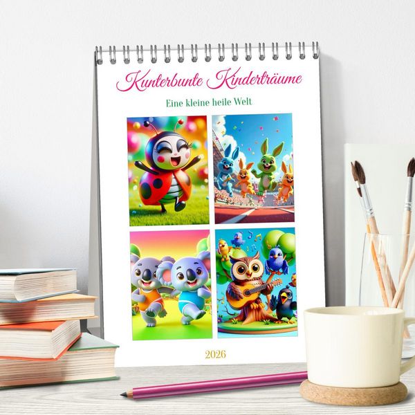 Produktbild: Kunterbunte Kindertr&auml;ume (Tischkalender 2026 DIN A5 hoch), CALVENDO Monatskalender