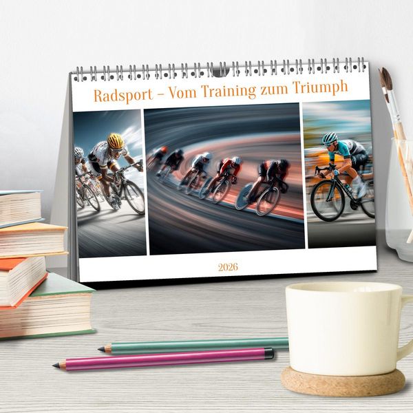 Produktbild: Radsport &ndash; Vom Training zum Triumph (Tischkalender 2026 DIN A5 quer), CALVENDO Monatskalender