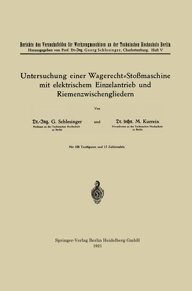 Produktbild: Untersuchung einer Wagerecht-Sto&szlig;maschine mit elektrischem Einzelantrieb und Riemenzwischengliedern