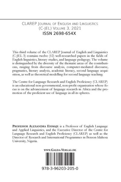 Produktbild: Clarep Journal Of English and Linguistics (c-Jel)