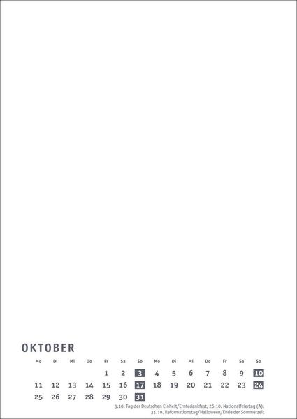 Produktbild: Premium-Bastelkalender wei&szlig; A4 2027