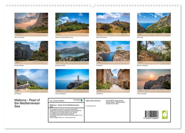 Produktbild: Mallorca - Pearl of the Mediterranean Sea (High Quality Premium Wall Calendar 2026 DIN A2 landscape),CALVENDO 12 Month Wall Calendar