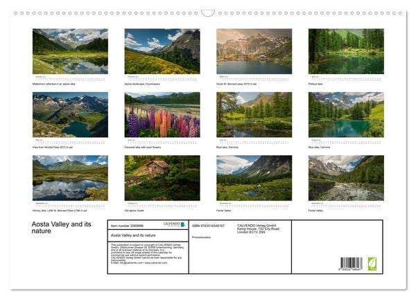Produktbild: Aosta Valley and its nature (Wall Calendar 2026 DIN A2 landscape), CALVENDO 12 Month Wall Calendar