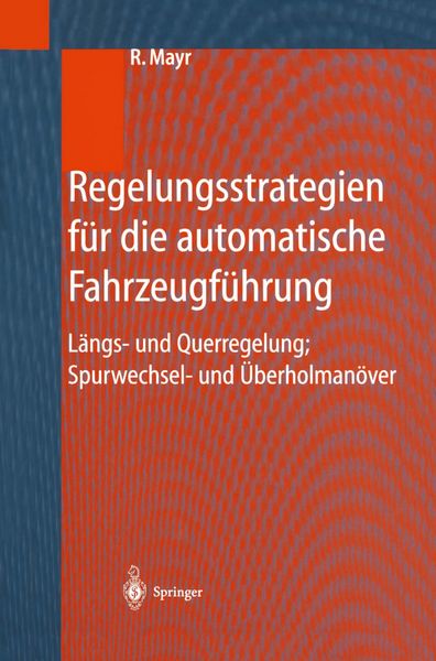 Produktbild: Regelungsstrategien f&uuml;r die automatische Fahrzeugf&uuml;hrung