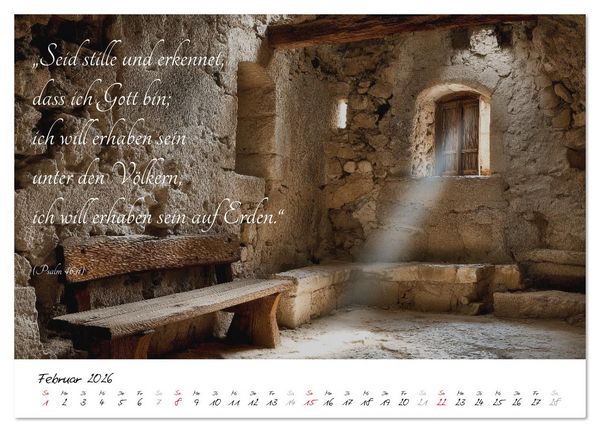 Produktbild: Christlicher Kalender mit Bibelzitaten und spirituellen Bildern (Wandkalender 2026 DIN A2 quer), CALVENDO Monatskalender