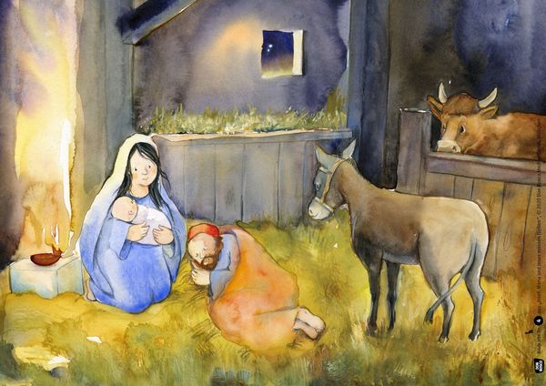 Produktbild: Josef, Maria und Jesus m&uuml;ssen fliehen. Kamishibai Bildkartenset