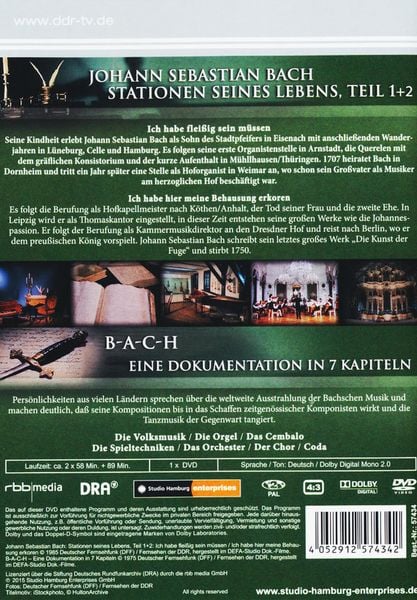 Produktbild: Johann Sebastian Bach - Stationen seines Lebens / b-a-c-h - Eine Dokumentation in 7 Kapiteln