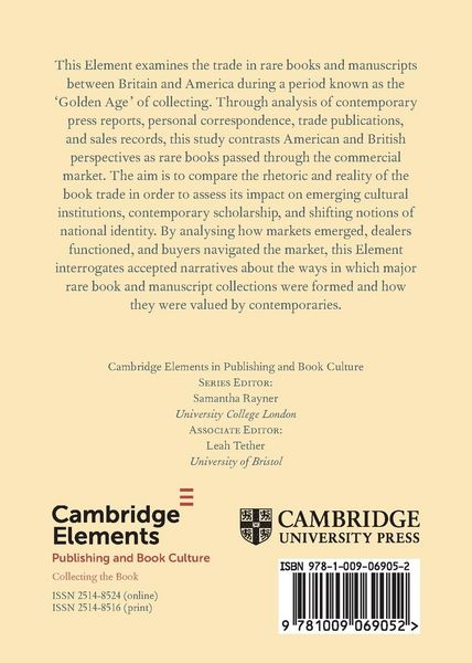 Produktbild: The Trade in Rare Books and Manuscripts between Britain and America c. 1890-1929