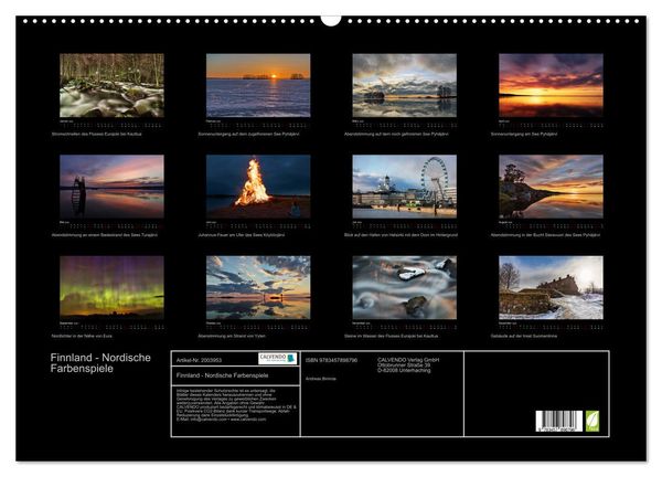 Produktbild: Finnland - Nordische Farbenspiele (Wandkalender 2026 DIN A2 quer), CALVENDO Monatskalender
