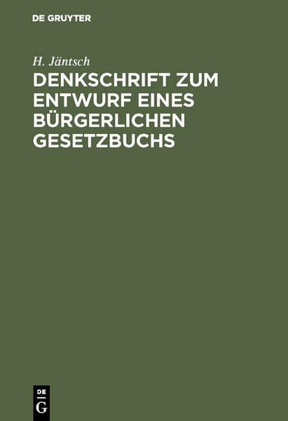 Produktbild: Denkschrift zum Entwurf eines B&uuml;rgerlichen Gesetzbuchs