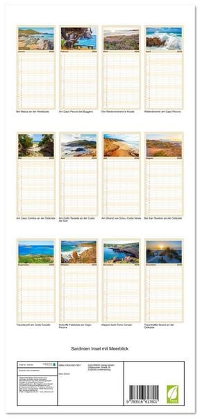 Produktbild: Familienplaner 2026 - Sardinien Insel mit Meerblick mit 5 Spalten (Wandkalender, 21 x 45 cm) CALVENDO