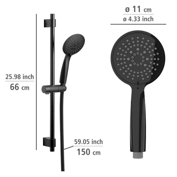 Produktbild: Brauseset Mod. Young Schwarz, L&auml;nge Stange: 66 cm
