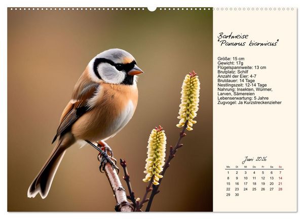 Produktbild: Meisen richtig erkennen (Wandkalender 2026 DIN A2 quer), CALVENDO Monatskalender