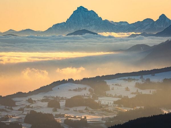 CALVENDO Puzzle Traunstein über Nebelmeer | 1000 Teile Lege-Größe 64x48cm Foto-Puzzle für glückliche Stunden