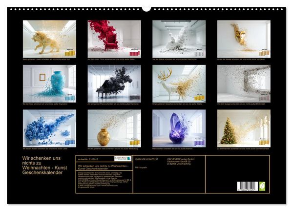 Produktbild: Wir schenken uns nichts zu Weihnachten - Kunst Geschenkkalender (Wandkalender 2026 DIN A2 quer), CALVENDO Monatskalender